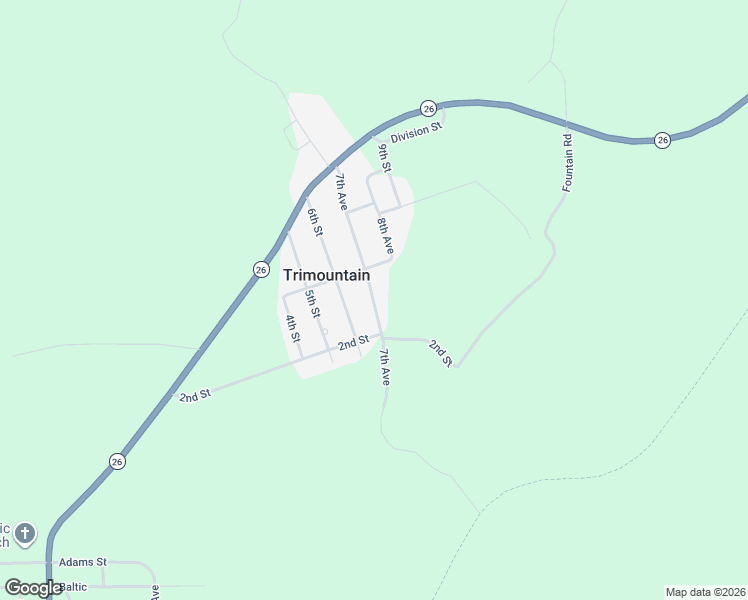 map of restaurants, bars, coffee shops, grocery stores, and more near 7th Avenue in Atlantic Mine