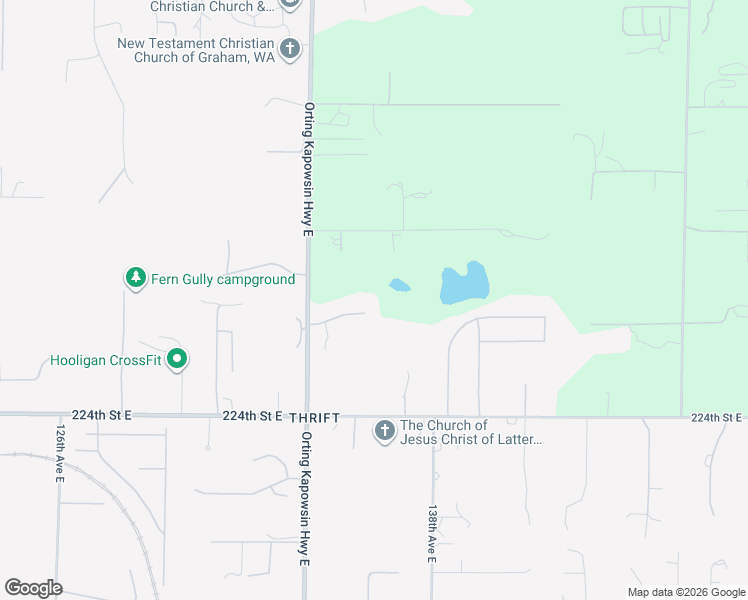 map of restaurants, bars, coffee shops, grocery stores, and more near 21917 135th Avenue East in Graham
