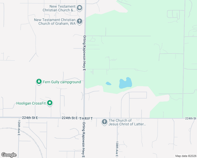 map of restaurants, bars, coffee shops, grocery stores, and more near 21917 135th Avenue East in Graham
