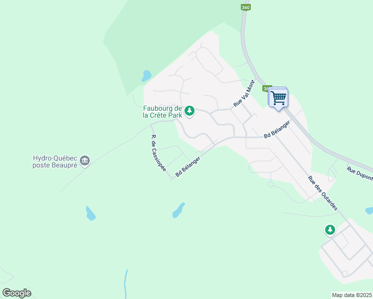 map of restaurants, bars, coffee shops, grocery stores, and more near Boulevard Bélanger in Beaupré
