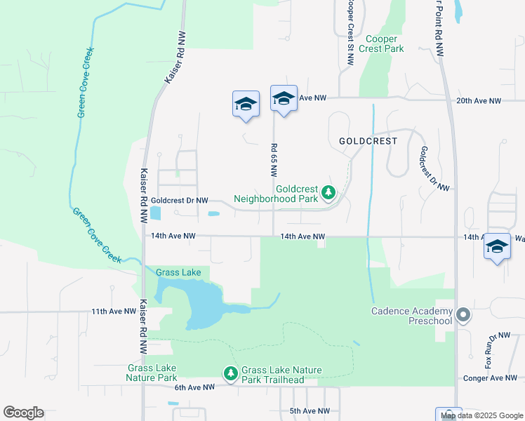 map of restaurants, bars, coffee shops, grocery stores, and more near 4048 Goldcrest Drive Northwest in Olympia