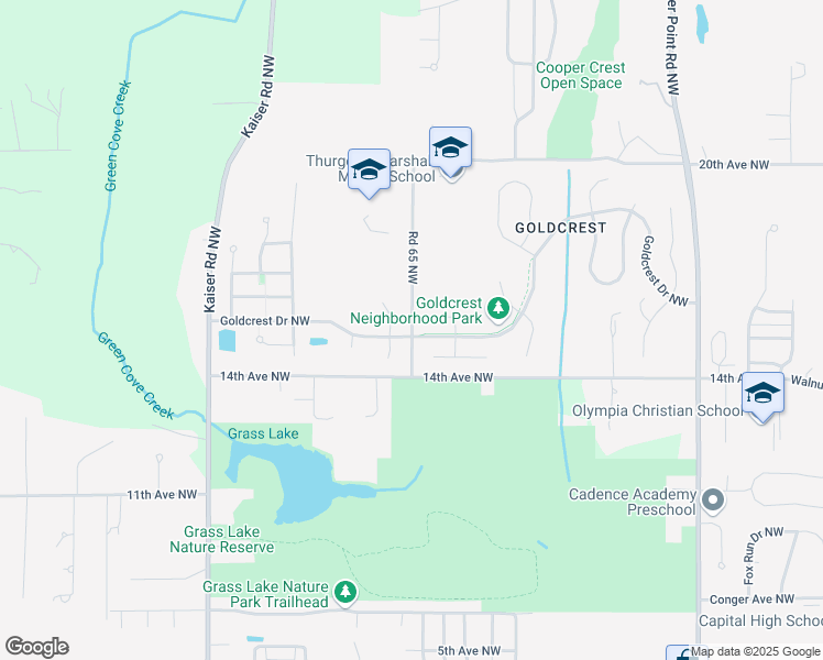 map of restaurants, bars, coffee shops, grocery stores, and more near 1919 Road 65 Northwest in Olympia