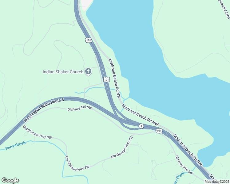 map of restaurants, bars, coffee shops, grocery stores, and more near 1641 Madrona Beach Road Northwest in Olympia