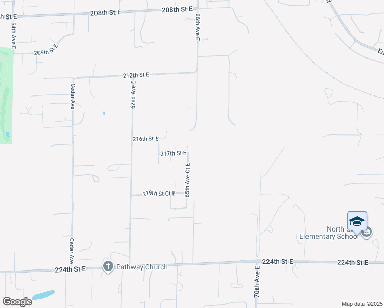 map of restaurants, bars, coffee shops, grocery stores, and more near 21703 65th Avenue Court East in Spanaway