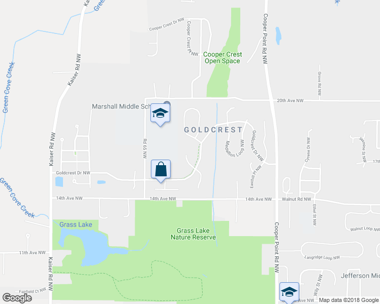 map of restaurants, bars, coffee shops, grocery stores, and more near 1509 Briarwood Court Northwest in Olympia