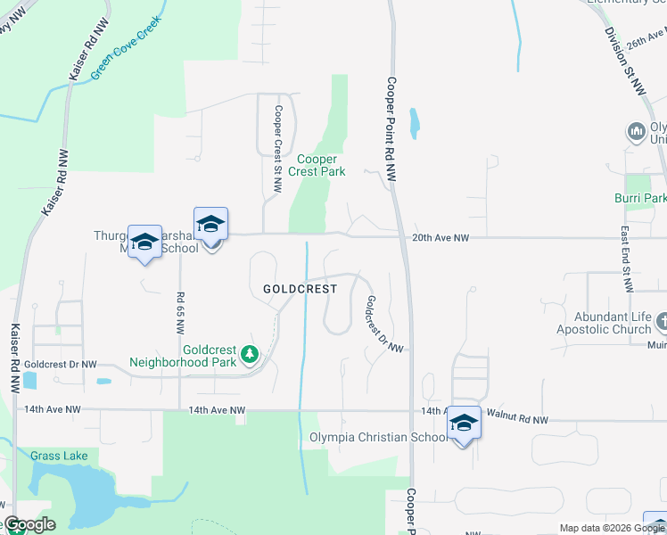 map of restaurants, bars, coffee shops, grocery stores, and more near 1814 Cameo Court Northwest in Olympia