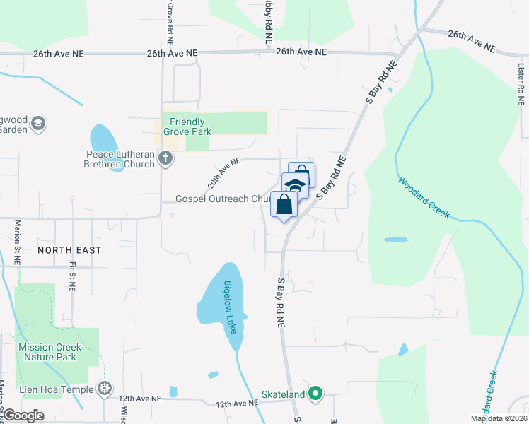 map of restaurants, bars, coffee shops, grocery stores, and more near 1832 Meixner Street Northeast in Olympia