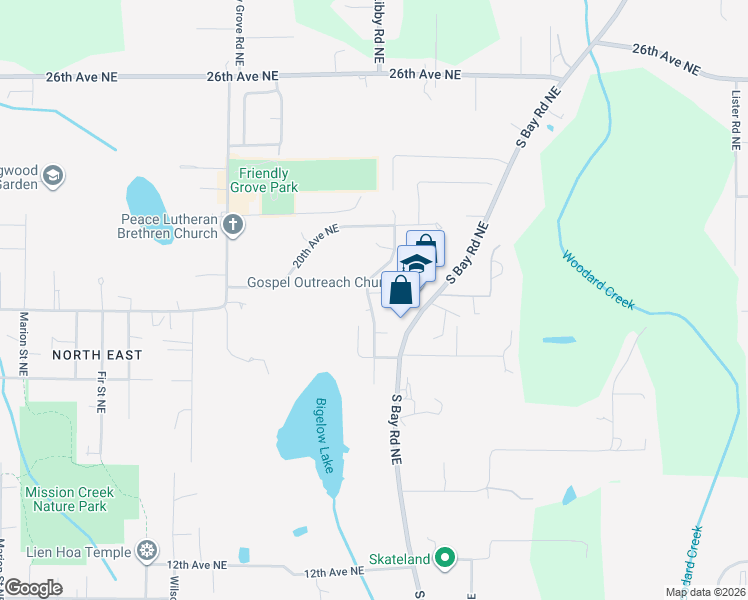 map of restaurants, bars, coffee shops, grocery stores, and more near 1832 Meixner Street Northeast in Olympia