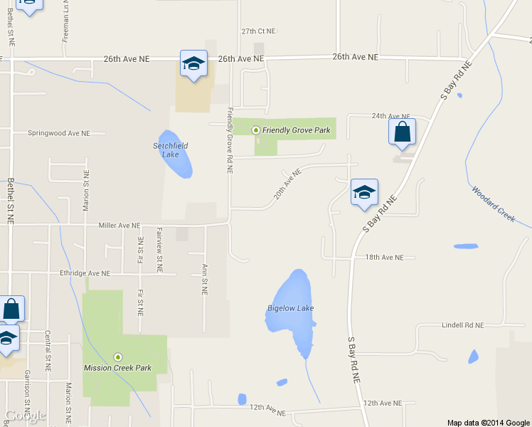 map of restaurants, bars, coffee shops, grocery stores, and more near 2315 20th Avenue Northeast in Olympia