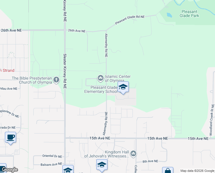 map of restaurants, bars, coffee shops, grocery stores, and more near 4349 20th Lane Northeast in Olympia