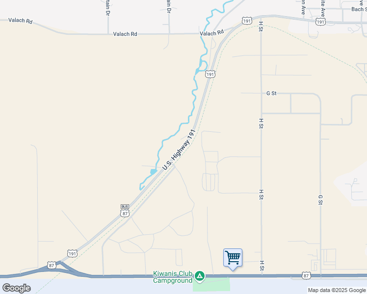 map of restaurants, bars, coffee shops, grocery stores, and more near U.S. 87 Business in Lewistown