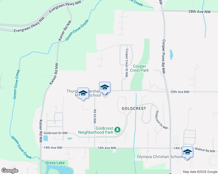 map of restaurants, bars, coffee shops, grocery stores, and more near 2025 Porta Court Northwest in Olympia