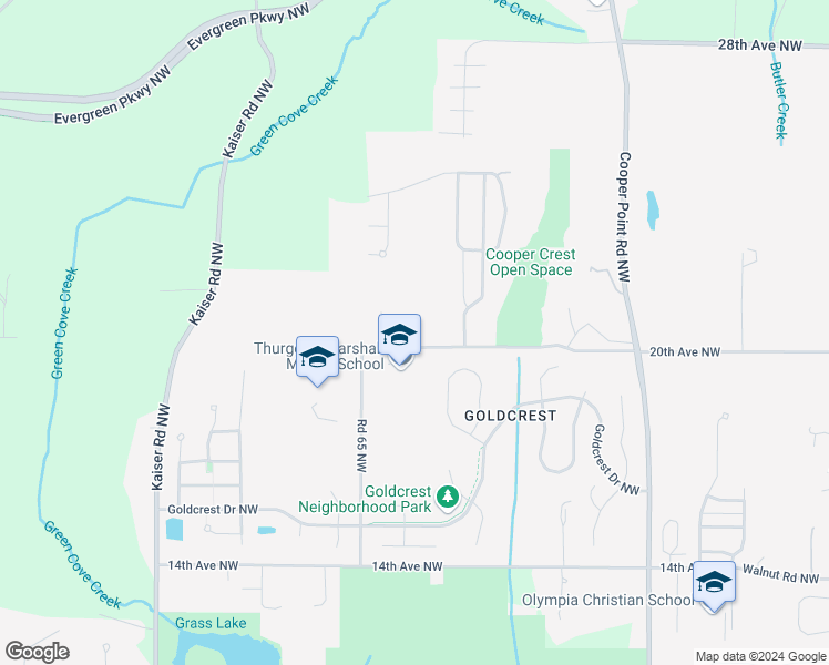 map of restaurants, bars, coffee shops, grocery stores, and more near 2025 Porta Court Northwest in Olympia