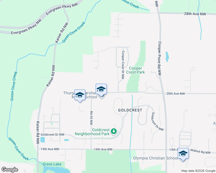 map of restaurants, bars, coffee shops, grocery stores, and more near 2025 Porta Court Northwest in Olympia