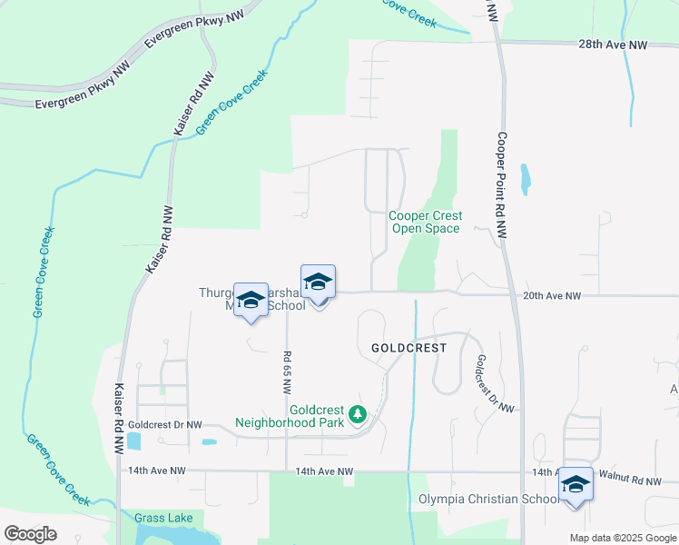 map of restaurants, bars, coffee shops, grocery stores, and more near 2025 Porta Court Northwest in Olympia