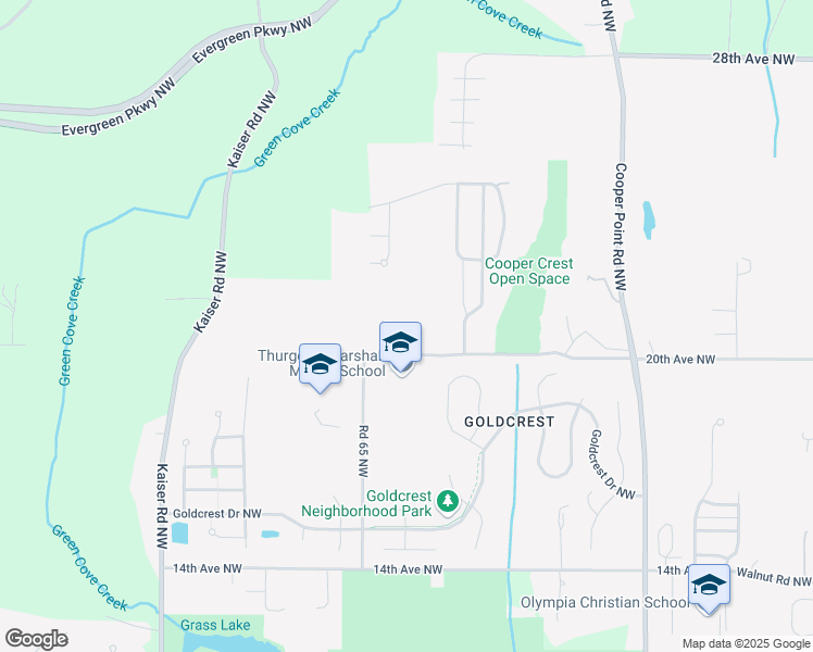 map of restaurants, bars, coffee shops, grocery stores, and more near 2025 Porta Court Northwest in Olympia