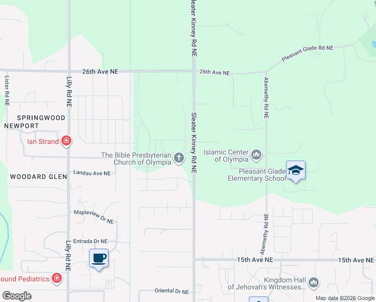 map of restaurants, bars, coffee shops, grocery stores, and more near 4117 23rd Avenue Northeast in Olympia