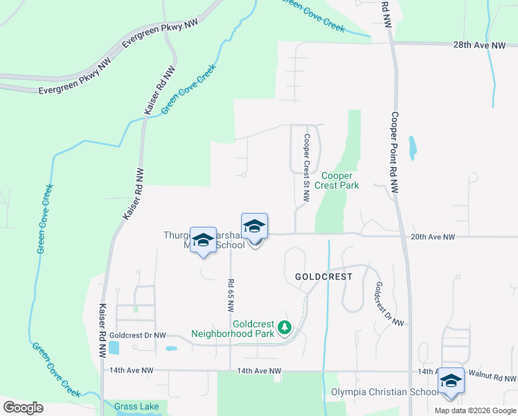map of restaurants, bars, coffee shops, grocery stores, and more near 2025 Porta Court Northwest in Olympia