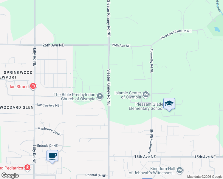 map of restaurants, bars, coffee shops, grocery stores, and more near 4117 23rd Avenue Northeast in Olympia