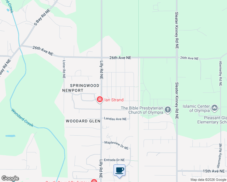 map of restaurants, bars, coffee shops, grocery stores, and more near 2227 Park View Street Northeast in Olympia