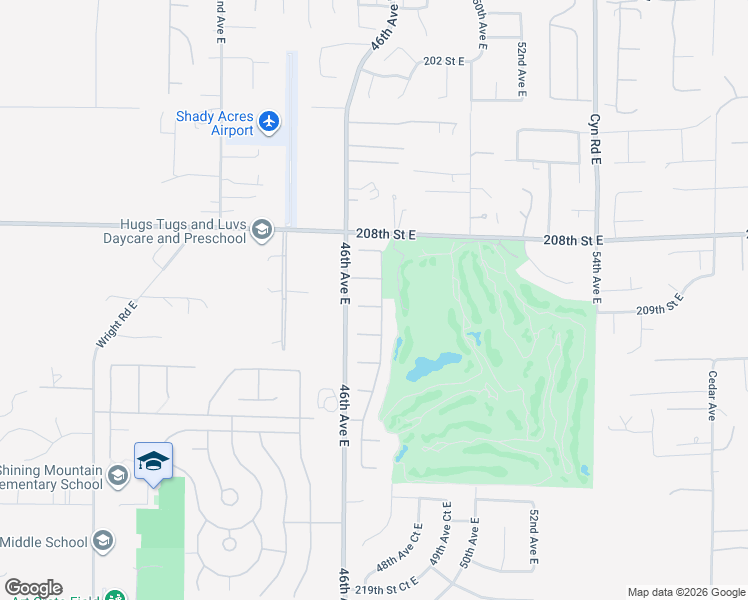 map of restaurants, bars, coffee shops, grocery stores, and more near 4625 210th Street East in Spanaway