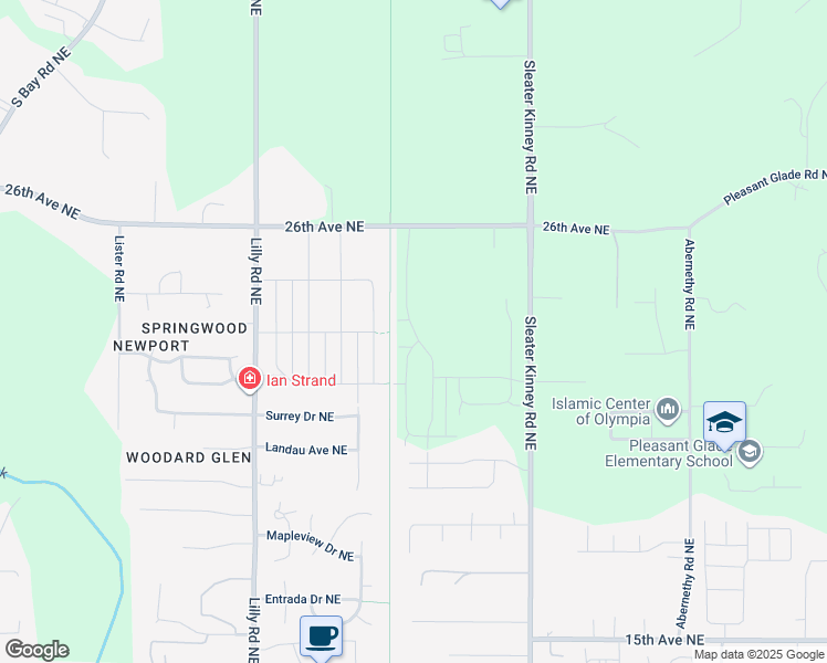 map of restaurants, bars, coffee shops, grocery stores, and more near Chehalis Western Trail (Woodard Bay Trail) in Olympia