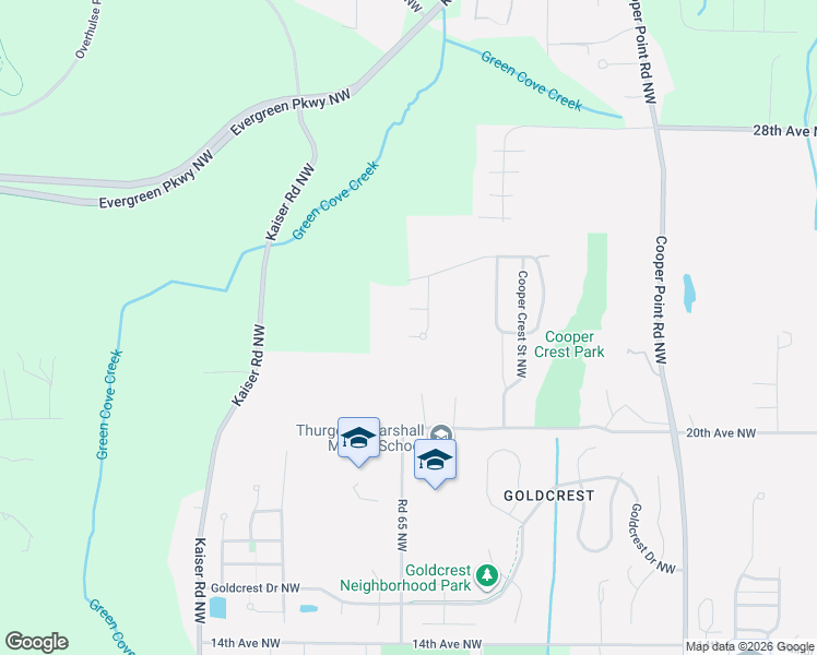 map of restaurants, bars, coffee shops, grocery stores, and more near 2208 Crestwood Pl NW in Olympia