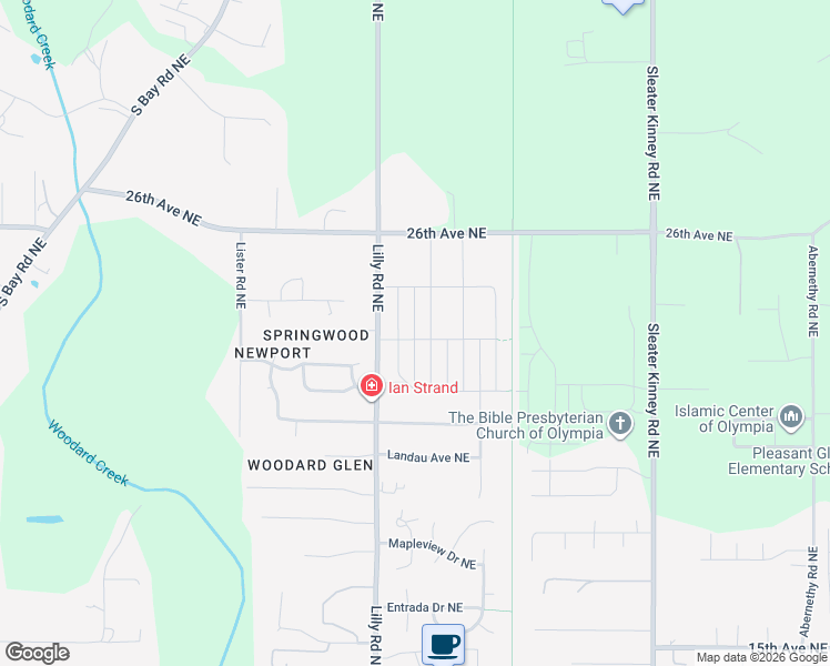 map of restaurants, bars, coffee shops, grocery stores, and more near 2227 Park View Street Northeast in Olympia