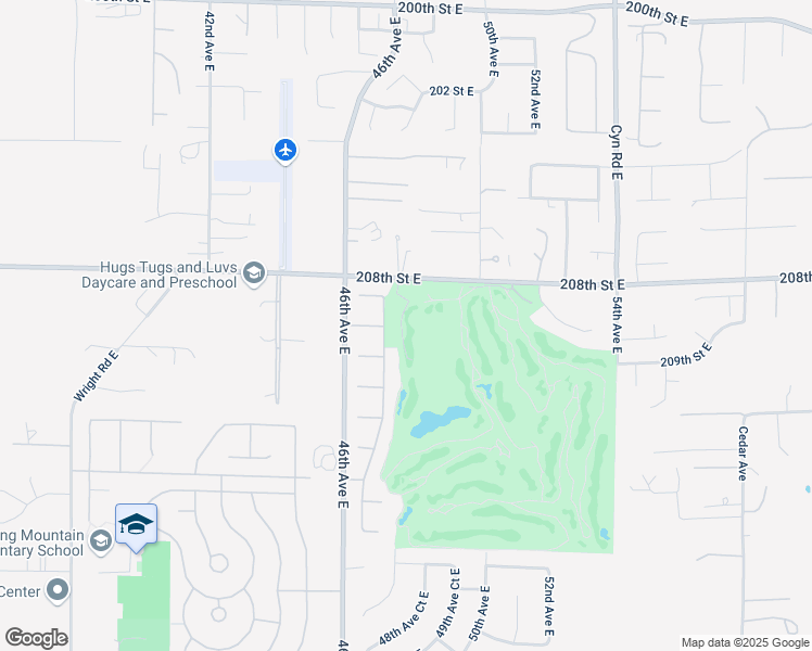 map of restaurants, bars, coffee shops, grocery stores, and more near 20925 47th Avenue East in Spanaway