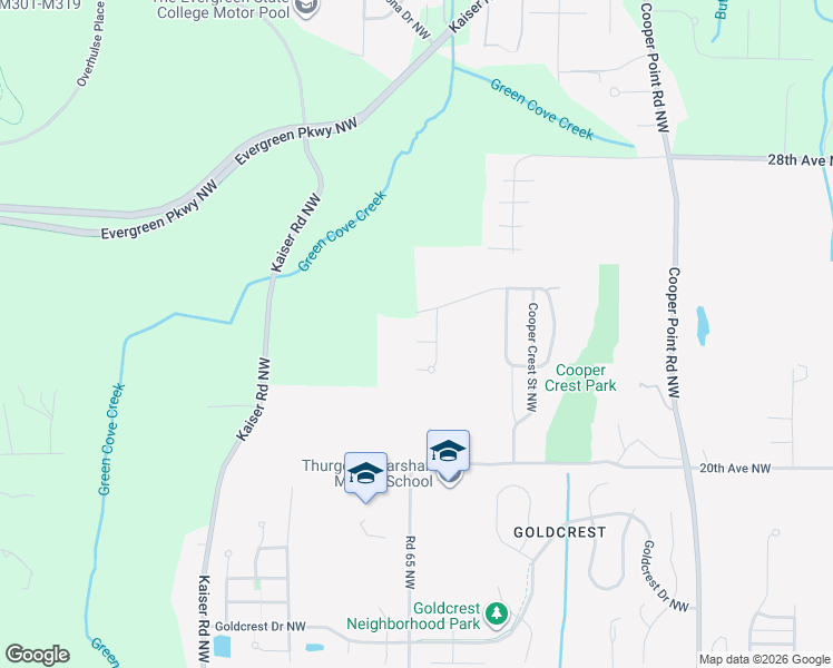 map of restaurants, bars, coffee shops, grocery stores, and more near 3919 Cooper Crest Drive Northwest in Olympia