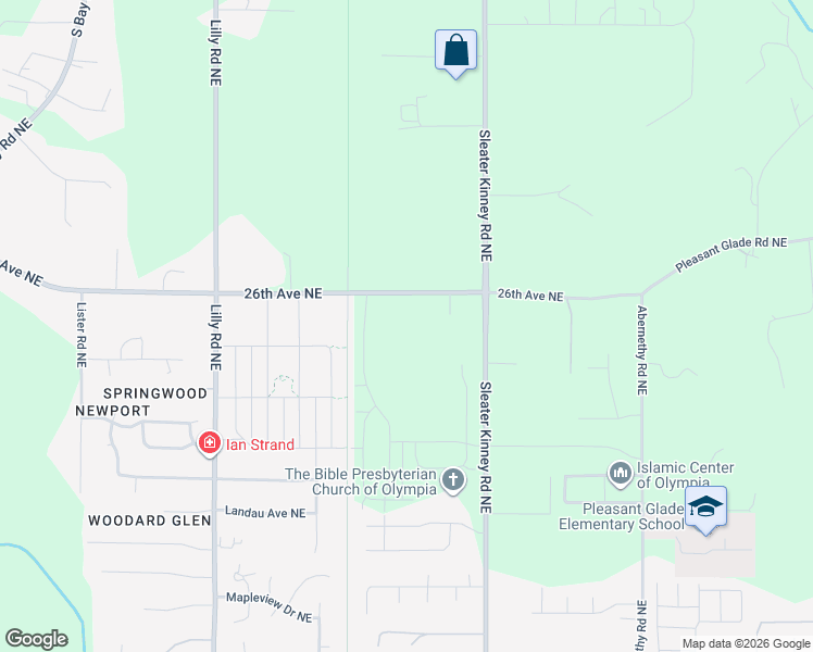 map of restaurants, bars, coffee shops, grocery stores, and more near 4005-4039 26th Avenue Northeast in Olympia