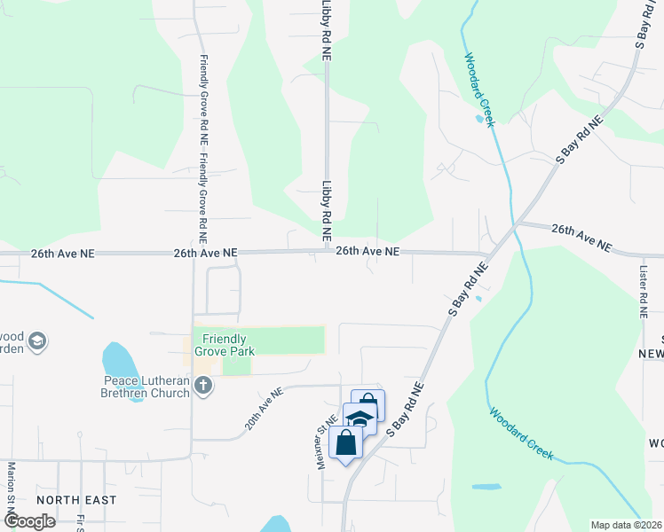 map of restaurants, bars, coffee shops, grocery stores, and more near 2605 26th Ave NE in Olympia