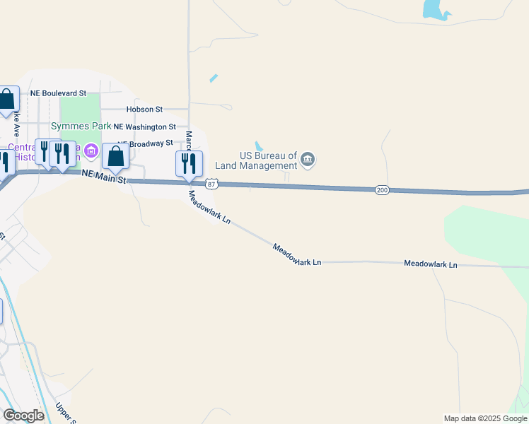 map of restaurants, bars, coffee shops, grocery stores, and more near 825 East Main Street in Lewistown