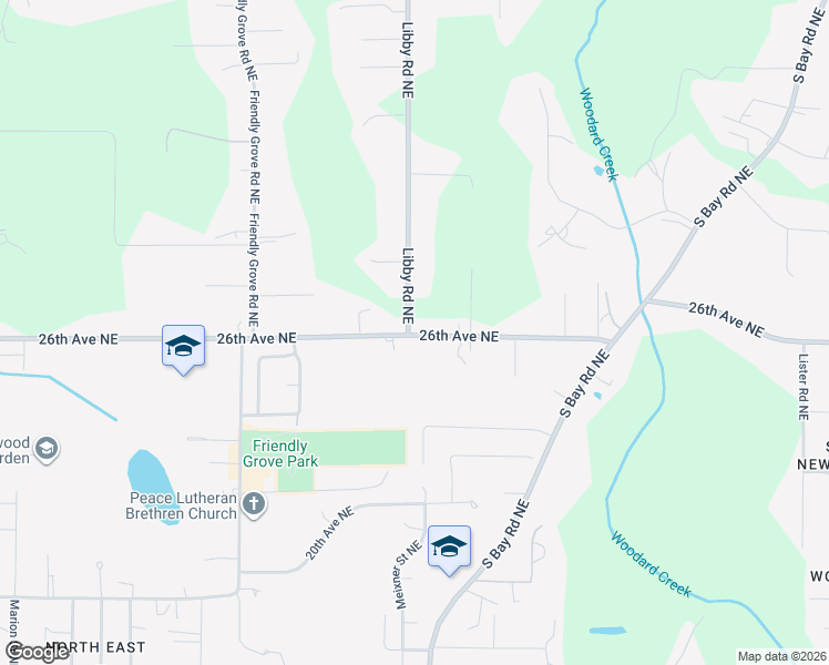 map of restaurants, bars, coffee shops, grocery stores, and more near 2605 26th Avenue Northeast in Olympia