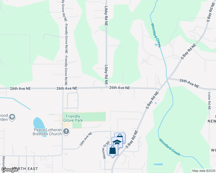 map of restaurants, bars, coffee shops, grocery stores, and more near 2605 26th Avenue Northeast in Olympia