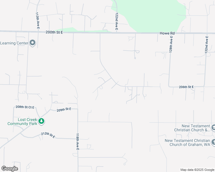 map of restaurants, bars, coffee shops, grocery stores, and more near 12020 205th Street Court East in Graham