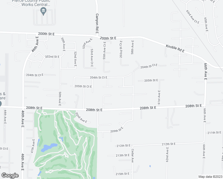 map of restaurants, bars, coffee shops, grocery stores, and more near 5510 205th Street Court East in Spanaway