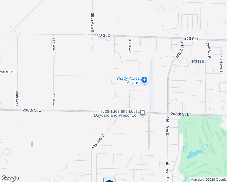 map of restaurants, bars, coffee shops, grocery stores, and more near 20528 40th Avenue Court East in Spanaway