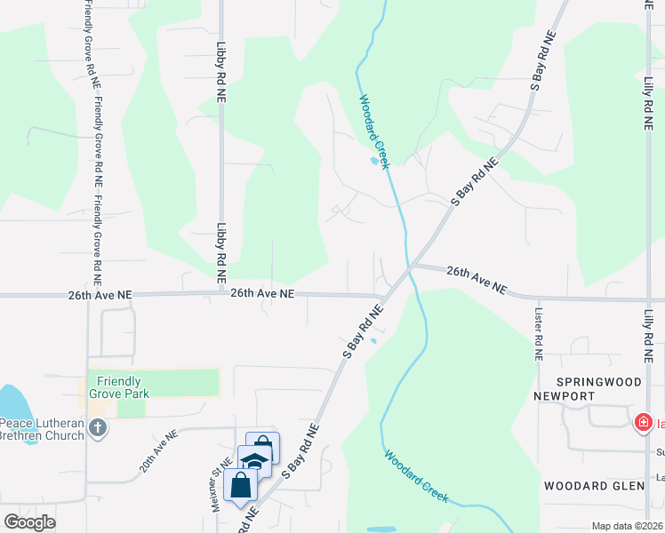 map of restaurants, bars, coffee shops, grocery stores, and more near 2848 26th Avenue Northeast in Olympia