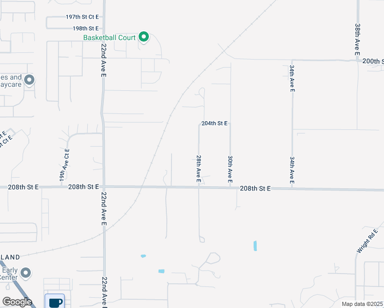 map of restaurants, bars, coffee shops, grocery stores, and more near 20516 28th Avenue East in Spanaway
