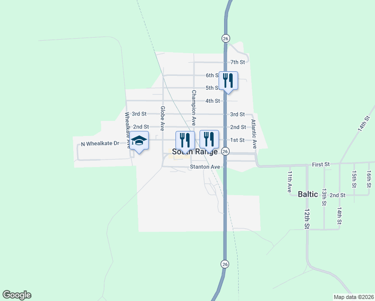 map of restaurants, bars, coffee shops, grocery stores, and more near 48 Trimountain Avenue in South Range