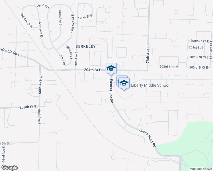 map of restaurants, bars, coffee shops, grocery stores, and more near 7320 Eustis Hunt Rd in Spanaway