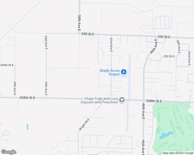 map of restaurants, bars, coffee shops, grocery stores, and more near 20528 40th Avenue Court East in Spanaway
