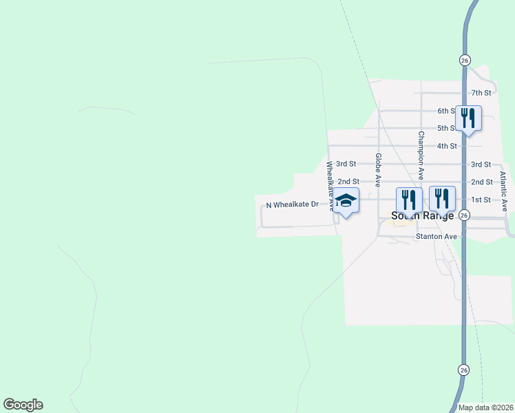 map of restaurants, bars, coffee shops, grocery stores, and more near North Whealkate Drive in South Range