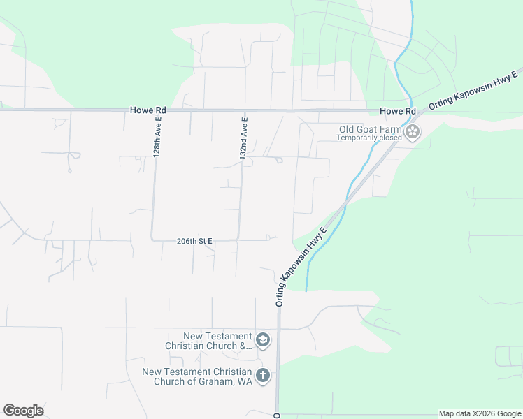 map of restaurants, bars, coffee shops, grocery stores, and more near 20411 132nd Avenue East in Graham