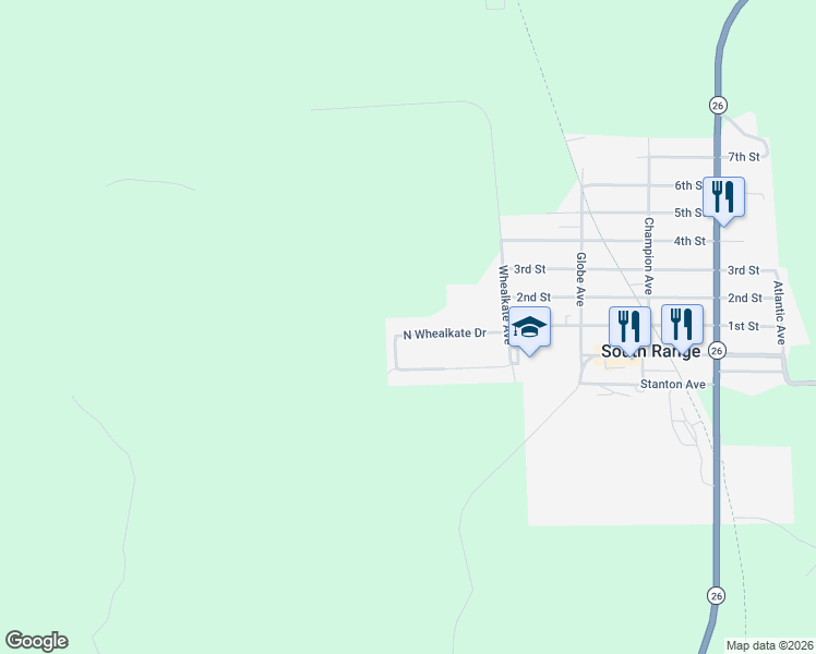 map of restaurants, bars, coffee shops, grocery stores, and more near North Whealkate Drive in South Range