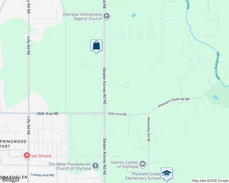 map of restaurants, bars, coffee shops, grocery stores, and more near 2811 Sleater Kinney Road Northeast in Olympia