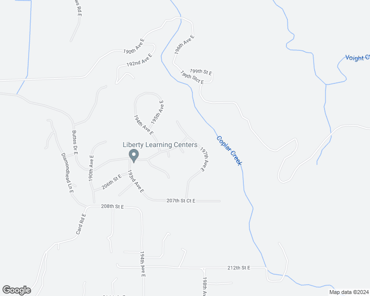 map of restaurants, bars, coffee shops, grocery stores, and more near 20511 196th Avenue Court East in Orting