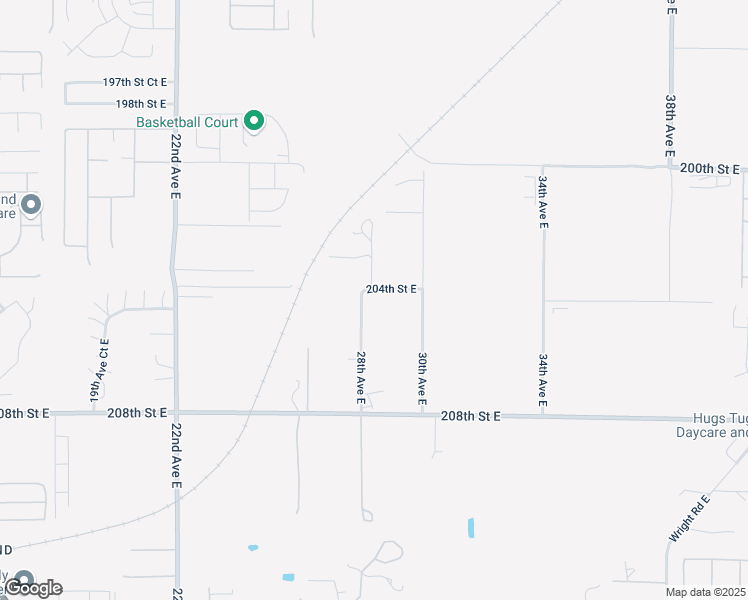 map of restaurants, bars, coffee shops, grocery stores, and more near 20408 28th Avenue East in Spanaway