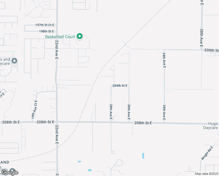 map of restaurants, bars, coffee shops, grocery stores, and more near 20408 28th Avenue East in Spanaway